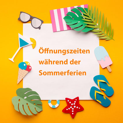Öffnet die Seite 'Öffnungszeiten während der Sommerferien'